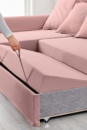Rozkładana sofa z pojemnikiem na pranie