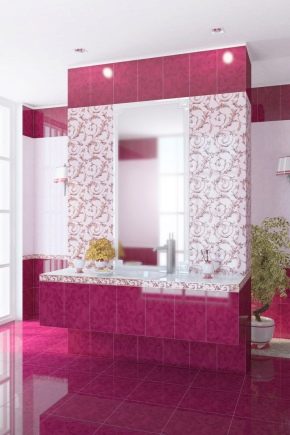 Różowe płytki ceramiczne: piękne pomysły we wnętrzu