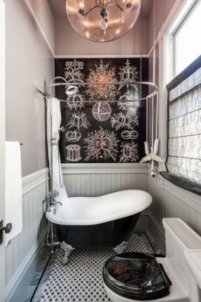 Salle de bain design d'une superficie de 3 m². m : options sans et avec toilettes