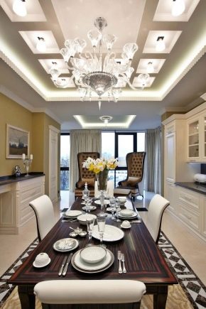 Design d'intérieur cuisine-salon dans un style classique