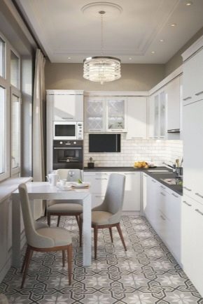 Cuisine design d'une superficie de 8 m². m: idées de design d'intérieur intéressantes