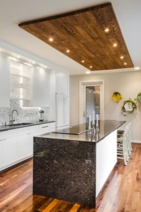 Plafond dans la cuisine : finitions originales