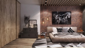 Sypialnia w stylu loftu