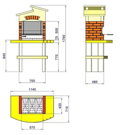Rysunek - piec ceglany